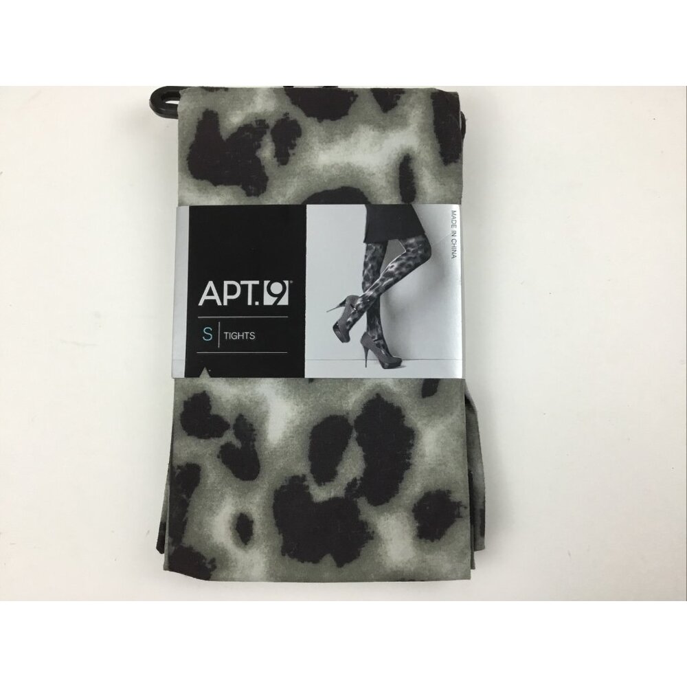 Apt. 9 Women’s Animal Print Tights Black Gray Cheetah Size S New